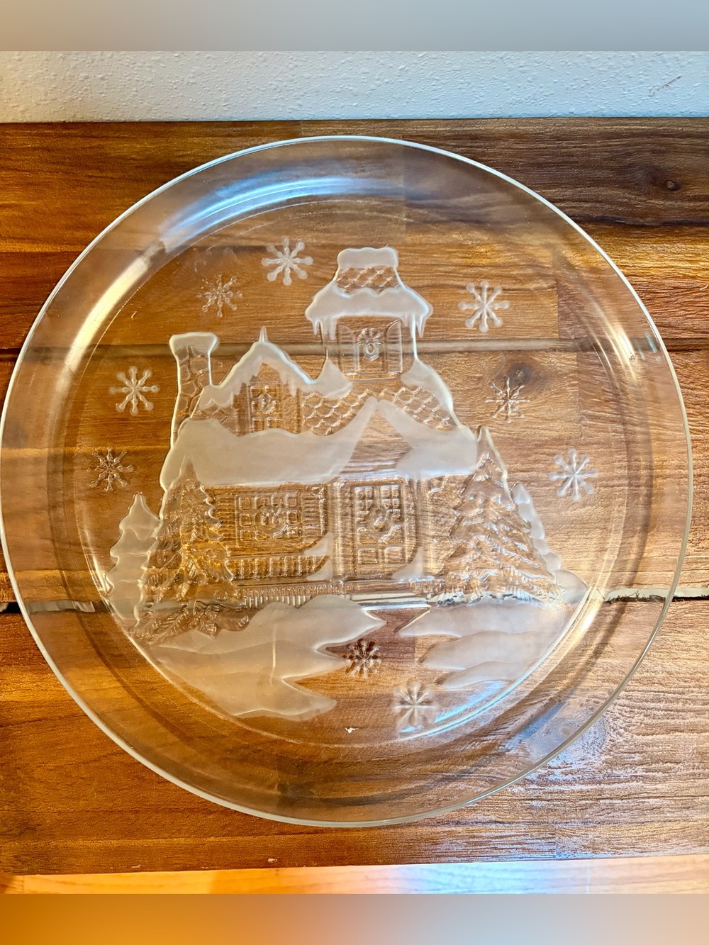 Vintage Arcoroc France "Welcome Home" Glass Serving Platter